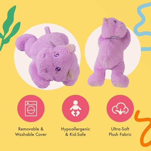 Image of Lilly's Love Heatable & Coolable Lavender Scented Weighted Stuffed Animal - Microwavable Heatable Pad for Kids & Adults - Machine Washable Plushie - Calming Stuffed Animal for Anxiety - Hippo