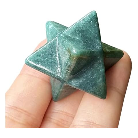 Bacatgem Natural India Agate Merkaba Crystal Protection Sacred Meditation Energy Healing Chakra,1 Inchs Hexagonal Star Crystals and Healing Stone Cover