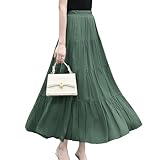 [Ｓｕｅｅｙａ] （スイーヤ） ロング スカート レディース フリル ティアード 体型カバー 着痩せ ハイウエスト おしゃれ 可愛い ウエストゴム フレア ファッション 裏地付 ふんわり 通勤 お出かけ