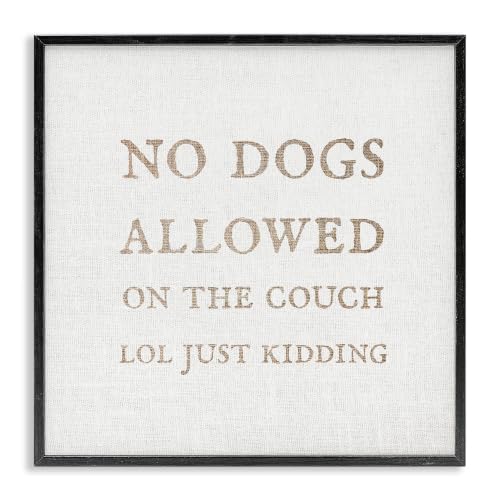 No Dogs Allowed Pet Humor Comic, 17 x 17 Inch Framed Giclée Print