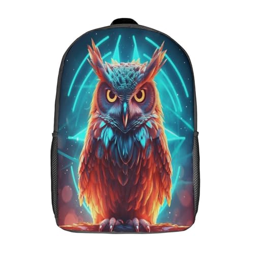Sac à dos hibou 3D pour enfants : cartable scolaire imperméable 17 pouces de grand volume