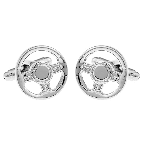 Manschettenknöpfe für Autos und Motorrad, originelles Design, Verkauf als Paar – Party-Zubehör oder Kostüm, Hemd und Jacke, Smoking, Lenkrad fürs Auto, One size
