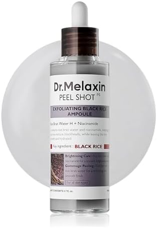 Dr.Melaxin Peel Shot Glow Rice Peeling Ampoule 80ml Daily Soft Exfoliating Face and Body Scrub Dead Skin Cells Remover for All Skin Types korean skin care