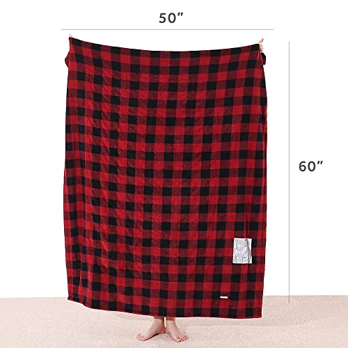Sunbeam Royal Luxe Red Black Buffalo Plaid Heated Personal Throw / Blanket, Cozy-Warm, Adjustable Heat Settings #TOP6