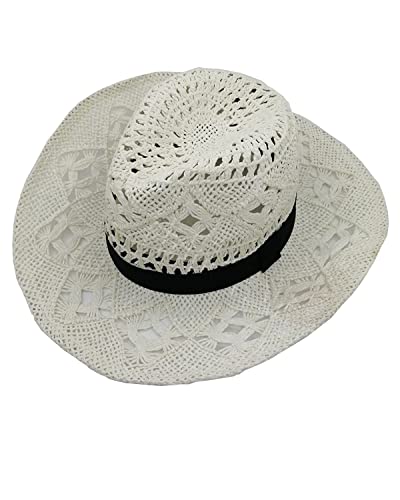 Aonewin Straw Cowboy Hats For Women Cowgirl Straw Hat For Men And Women White #TOP6