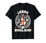 Leeds Souvenir England United Kingdom Travel T-Shirt, Men, Black, Small
