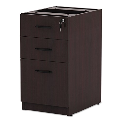 Alera Valencia Series 16 by 22 by 28-Inch 2 Box and 1 File Drawer Full Pedestal, Mahogany