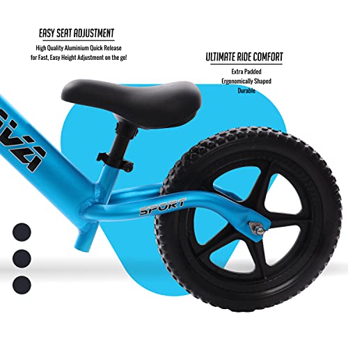 Lava Sport Balance Bike-Lightweight Aluminium Toddler Bike For 2, 3, 4, And 5 Year Old Boys And Girls - No Pedal Bikes For Kids With Adjustable Handlebar And Seat, Eva Tires-Training Bike (Fuji Blue) #TOP3