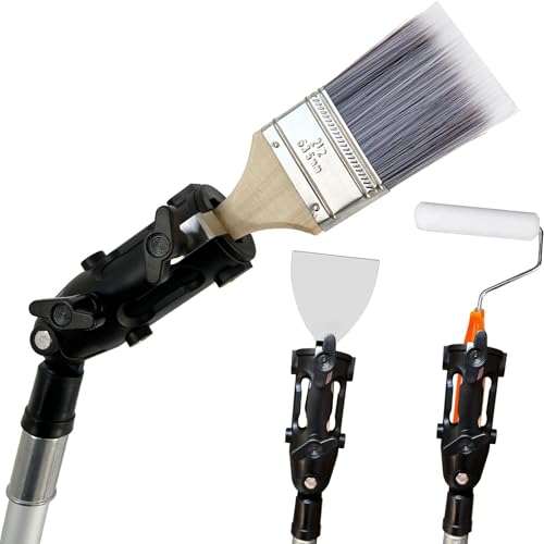 Multi Angle Paint Brush Extender V2, Long Handle Paint Brush, Extension Pole Attachments for Paint Roller, Paint Edger Tool for High Ceilings, Corner Painting Tool for Paint Extension Pole (Black) by timebetter - Used condition - US$16.04