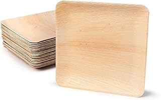 BIOZOYG Palmware DTW05349 Disposable palm leaf plate, 25 pieces, angled, 25x25 cm, compostable