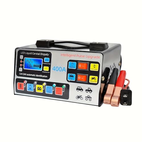 Car Battery Charger with Smart Pulse Repair for 12V/24V Battery for Car, Motorcycle, Truck and More