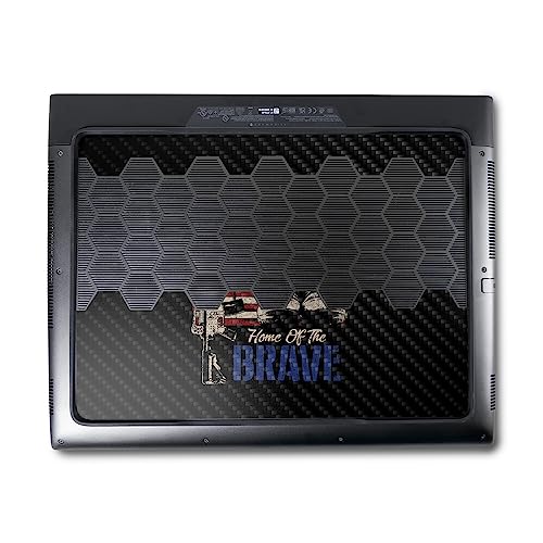 Image of MightySkins Carbon Fiber Skin Compatible with Alienware M18 R1 (2023) Full Wrap Kit - Land of The Free | Protective, Durable Textured Carbon Fiber Finish | Easy to Apply | Made in The USA