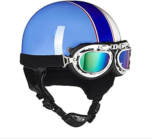 Casque Jet Moto Vintage - Demi-casque Ouvert ECE/DOT Homologué, Double Visière, Pour Homme Et Femme - 3