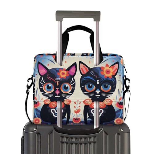 Maletín para portátil ALASA Sugar Skull Cat cruzado miniatura 3