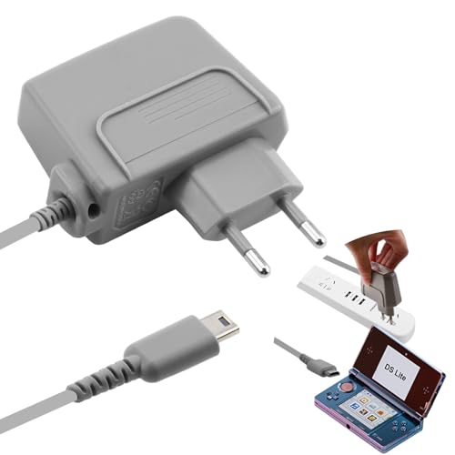 Chargeur pour Nintendo DS Lite, Adaptateur Secteur Alimentation Chargeur pour DS Lite, 100-250V 50-60HZ 5.2V Charger Power Adapter Portable pour Console de Jeu 1.1m