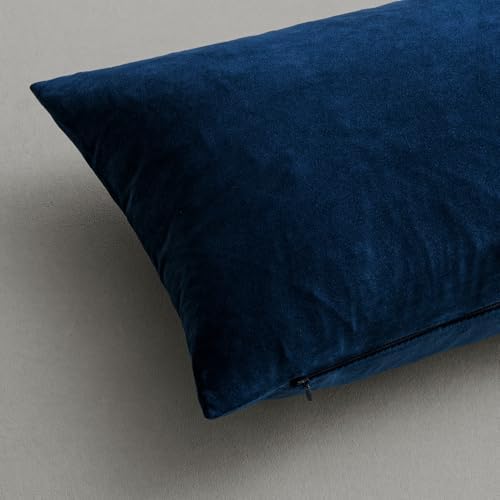 MIULEE Pack of 2 Velvet Decorative Throw Pillow Covers 20x20 Inch Dark Blue - 5
