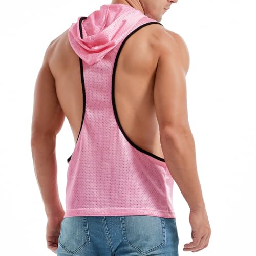 Men's Workout Hooded Tank Tops Bodybuilding Muscle Cut Off T Shirt Sleeveless Gym Hoodies3