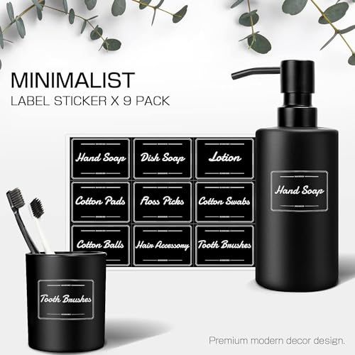 ALPIRIRAL Matte Black Bathroom Accessories Set, 5 Pcs Bathroom Accessories Set, Glass Soap Dispenser and Toothbrush Holder Set, Qtip Holder and Cotton Ball Holder, Modern Bathroom Decor Sets - Thumbnail 5