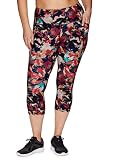 RBX Plus Size Capri Legging for Women Printed Workout Capri with Pockets Squat Proof Floral Legging