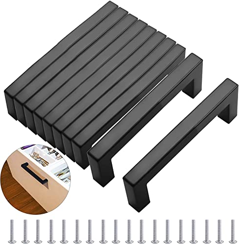 MEEQIAO 10 peças puxadores armário aço inoxidável 192 mm com 40 parafusos, alças de Morden praça de móveis, para cozinhas, escritório, gavetas, armário, armário embutido