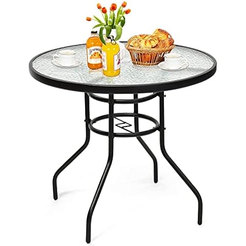 Mesa de Cristal de Exterior con Agujero para Sombrilla Cover