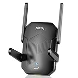PLERY Répéteur WiFi 6 Amplificateur WiFi Puissant sans Fil, 1500 Mbit/s Double Bande 2.4G et 5G avec Port Ethernet, Installation Facile, 4 Antennes WiFi Booster Compatible avec Toutes Les Box Internet