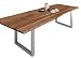 Produktbild SAM Esszimmertisch 260x100 cm Milo, echte Baumkante, naturfarben, massiver Esstisch aus Akazienholz, Metallbeine Silber, Baumkantentisch