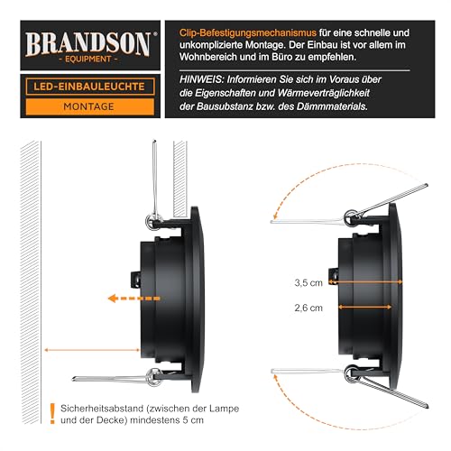 LED Einbaustrahler flach dimmbar 6x Deckenspot Brandson