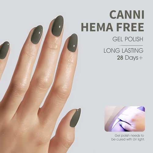 Image of CANNI Grey Gel Nail Polish, 1Pcs Grey Gel Polish Color Nail Polish High Gloss Soak Off U V Nail Manicure Salon DIY