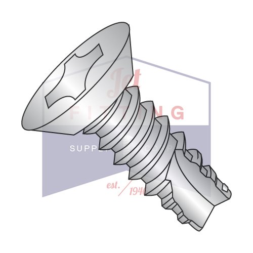 4-24X1/4 Type 25 Thread Cutting Screws | Phillips | Flat Undercut Head | 18-8 Stainless Steel (Quantity: 5000)