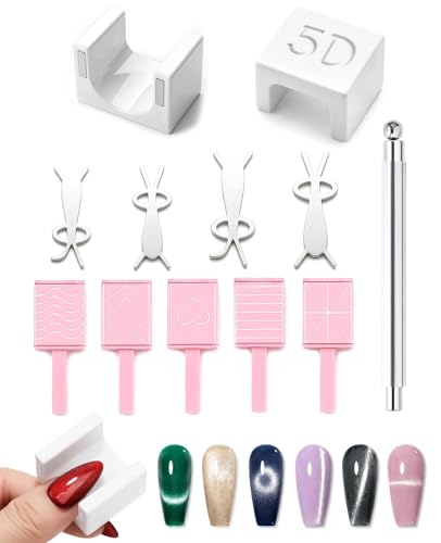 AIuulu 11PCS Magnet for Nail Polish, 5D Horseshoe Magnetic f