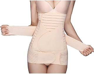 Exlura 3 In 1 Postpartum Support Recovery Belly/Waist/pelvis Belt Shapewear Waist Belts,Nude,Plus Size