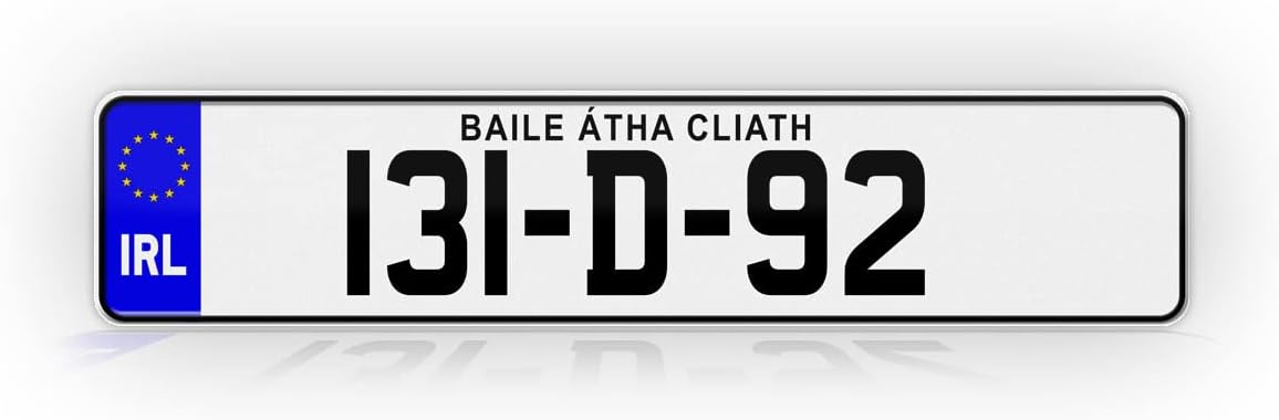 SignsAndTagsOnline Custom Text Irish License Plate, Novelty Irish Auto Tag, Personalized, Ireland, NOT Embossed Aluminum European License Plate Made in USA