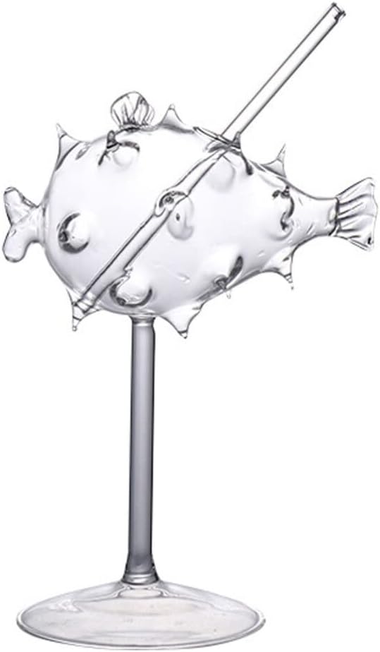 2pcs Creative Martini Glasses for Party Cocktail Glass Fish Shaped Cocktail Glasses Puffer Fish Mojito Glass Party Goblet for Bar Club Restaurant - Image 9