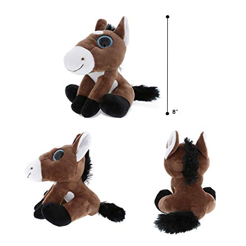 Dollibu Sparkling Big Eye Horse Wild Stuffed Animal Soft Plush Collection, Storytime Buddy, Barn Animal Toy, Pony Plush Pet Figure, Peekaboo Critters, Nursery Baby Toys for Girls & Boys - Large Horse - Thumbnail 3