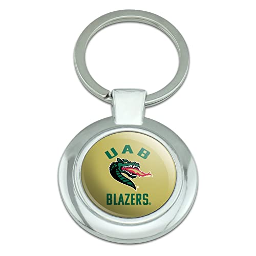 GRAPHICS & MORE Alabama at Birmingham Blazers Logo Keychain Classy Round Chrome Plated Metal