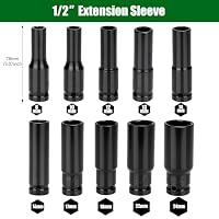Sexyhot Schlagschrauber Nüsse 1/2 Zoll, 10pcs, Vielzahn Nuss Satz, Mit Ratschenkasten Klein, Steckschlüsselsatz im Alltag Angewendet (8-24mm) – Ansicht 4