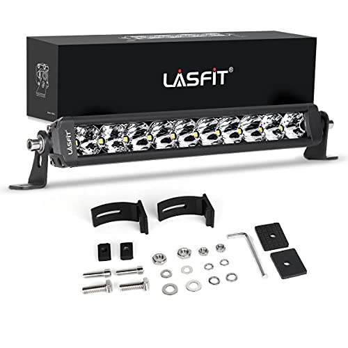 LASFIT 12 inch LED Light Bar Slim Single Row Off Road Spot Flood Combo