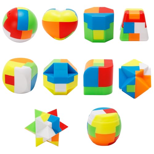 Bbiamsleep 20 Pcs Brain Teasers Puzzle Game Plastic Original 3D Sphere Puzzle Magic Ball Brain Teaser Puzzles Intelligence Game Puzzles for Boys and...