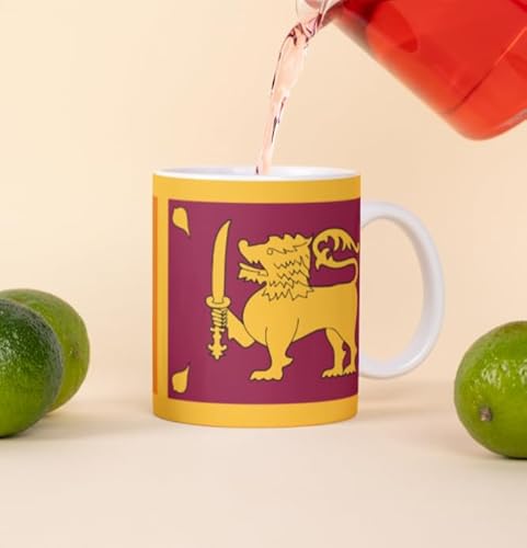 Sri Lanka Kaffeetasse 325ml Flagge Keramik Spülmaschinenfest Büro Geschenk Tee Tasse