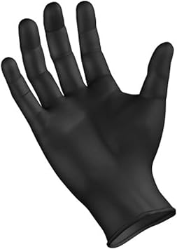Black Nitrile Gloves, Powder Free, Latex Free, Semperforce, 100/Box Size SM-XXL 100, Large