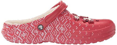 Crocs Unisex Classic Lined Holiday Charm Clogs, Red/White, 5 Us Men #TOP5