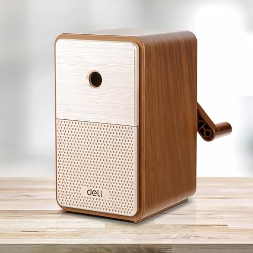 Deli Manual Pencil Sharpener - Auto-in Hand Crank...