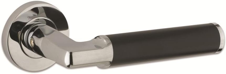 Milan Nero Door Handle Lever On Rose