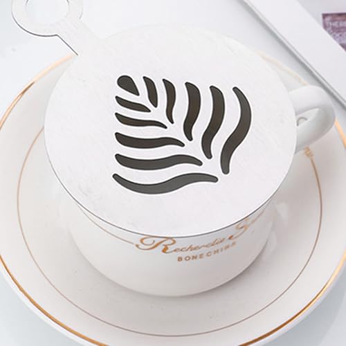 Elegant 4 Design Nonrust Steel Drink Decorating Stencils Drink Decorating Templates for Brewing and Beginner Recyclable Art
