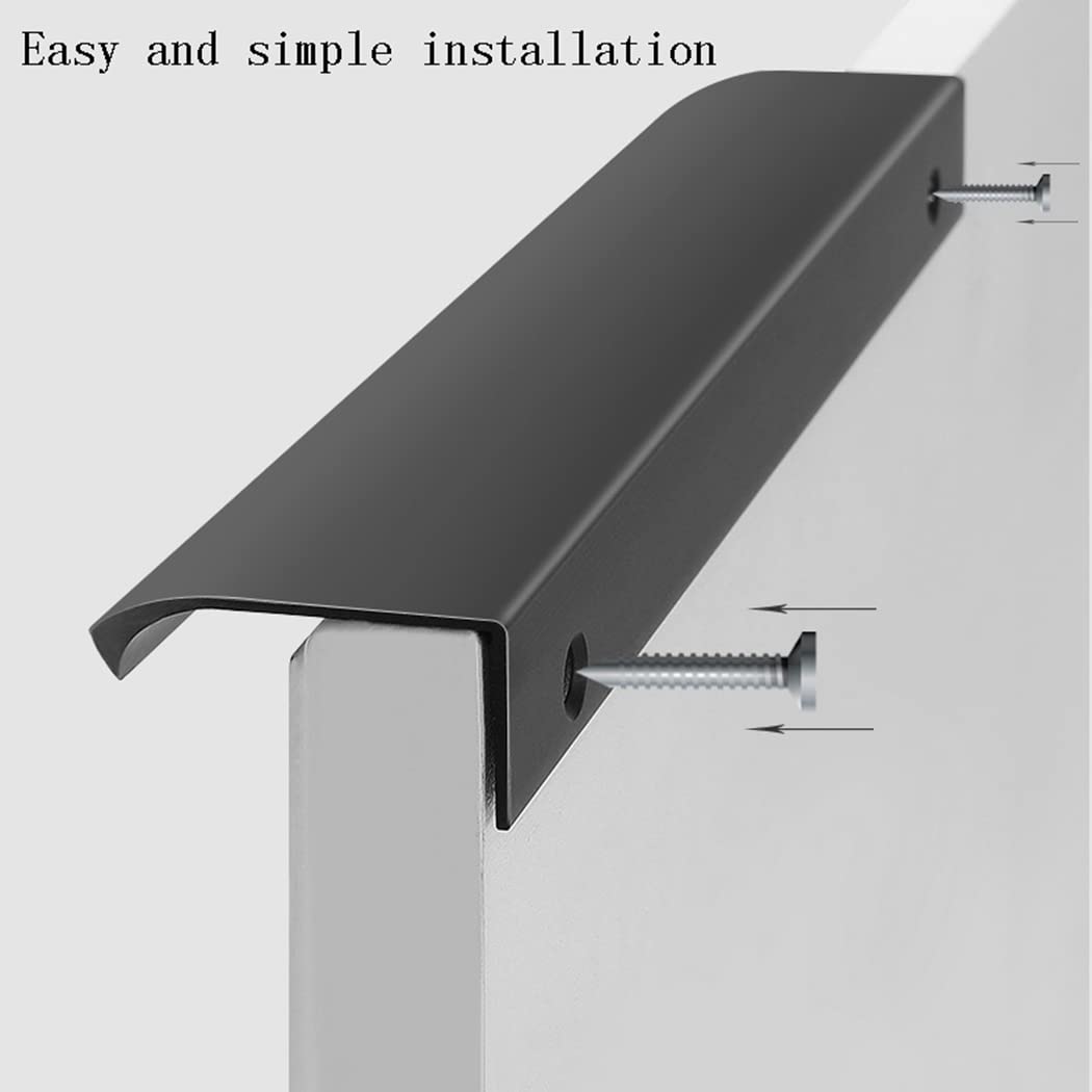 Ukryte uchwyty do szafek, ukryte Stop aluminium Niewidoczna klamka drzwi Szafa na ubrania Kuchenne Meble Gałki bram Białe 2 sztuki(Hole distance 192mm)