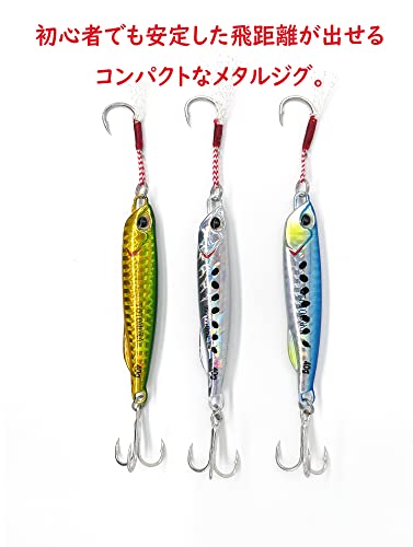トトモカ（TOTOMOKA） メタルジグ ルアー ジグ 3個 セット 10g 15g 20g 25g 30g 40g 60g 80g 100g 120g 150g フック付き ショアジギング スロージギング 夜光 渓流ルアー 海釣り 船釣り バス釣り シーバス ヒラメ タチウオ 青物 太刀魚 (30g, 反射セット) 7枚目