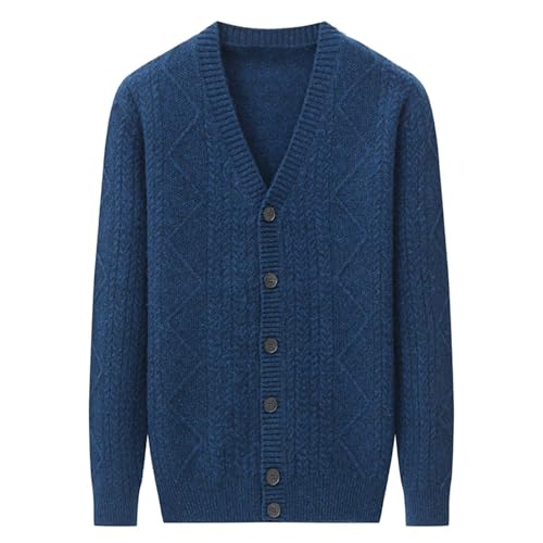 Suéter para 100% cachemira de hombre jersey de punto ligero con manga larga y cuello V