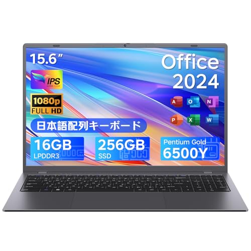 �m�[�g�p�\�R�� 15.6 �C���` Office 2024���� 16GB�������[ 256GB��e�ʃX�g���[�W 6500Y���ځi�ő�3.4GHz�j�J�����X�C�b�` ���{��L�[�{�[�h �y�ʐ݌v�m�[�gpc 1920×1080 FHD�f�B�X�v���C WIFI5/BT5.