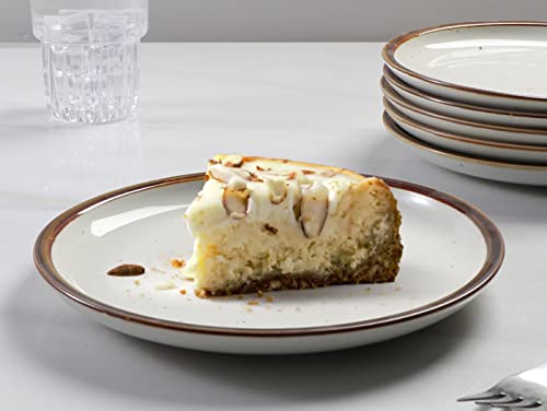 Onemore 10.5 Inch Ceramic Dinner Plate - Large Stoneware Dish Set Of 6, Dessert Salad Plates, Microwave, Dishwasher And Oven Safe, Easy To Clean, Rustic And Speckled Style Dinnerware, Creamy White #TOP4